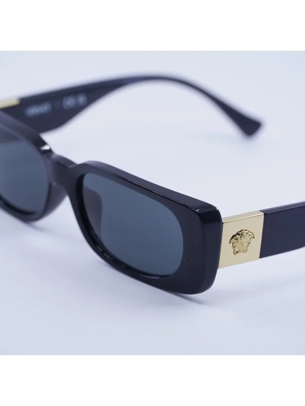 Versace Kids VK4003U GB1/87 Sunglasses Black Rectangle Frame, Dark Grey Lenses